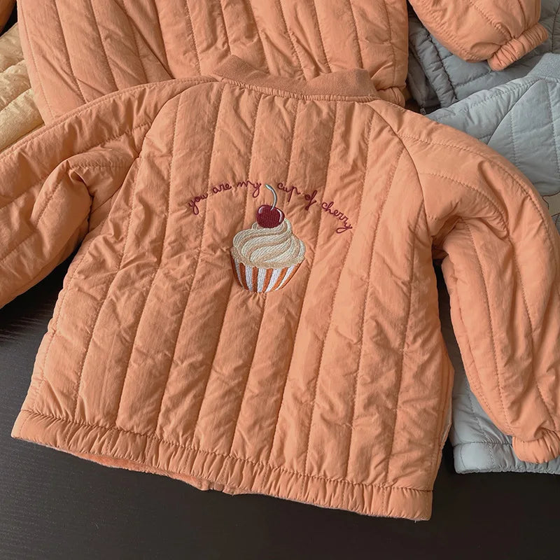 Mini Fashion™ - Cotton Winter Coat with Embroidery.