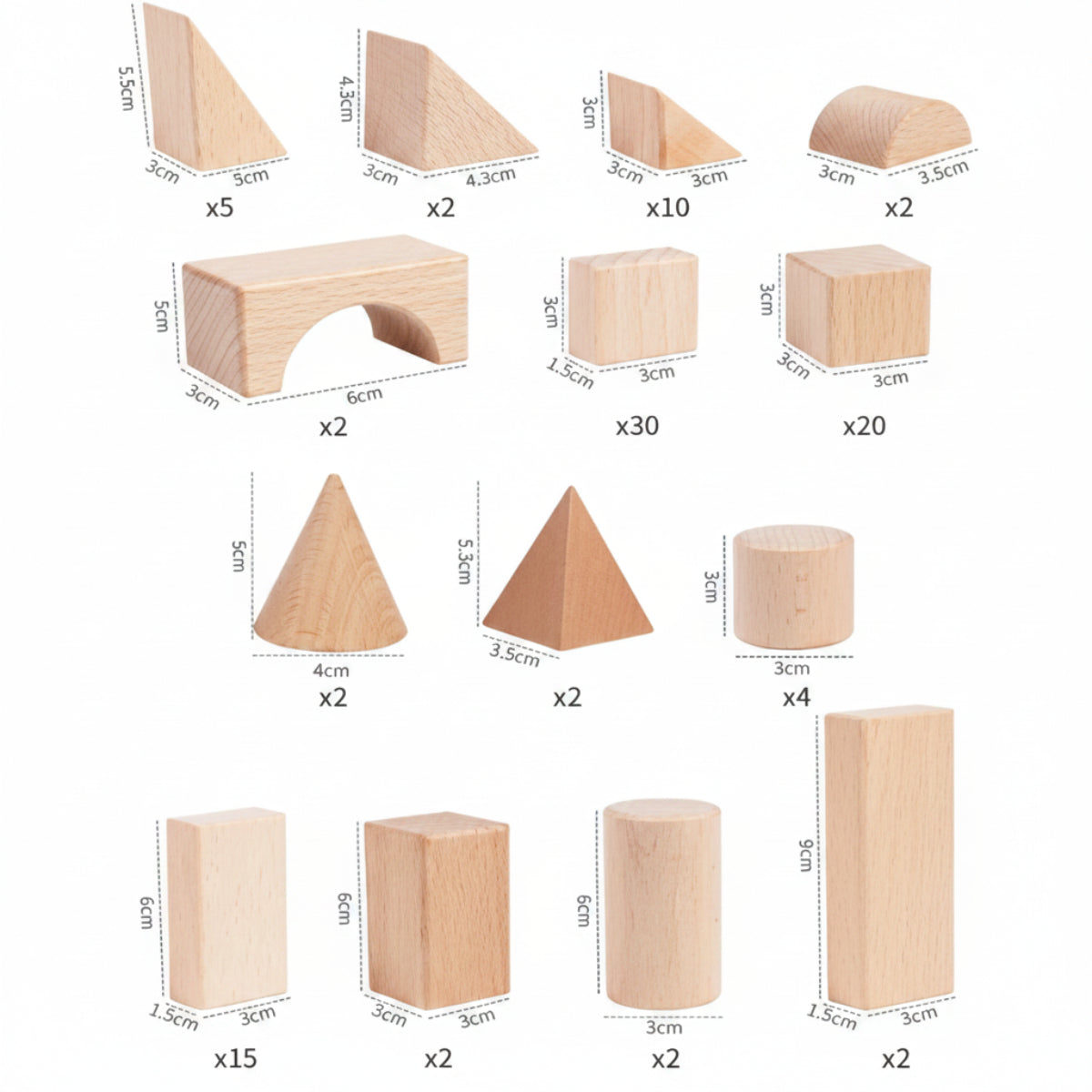 BlockyFun – Creative & Educational – 100-Piece Wooden Building Blocks Set