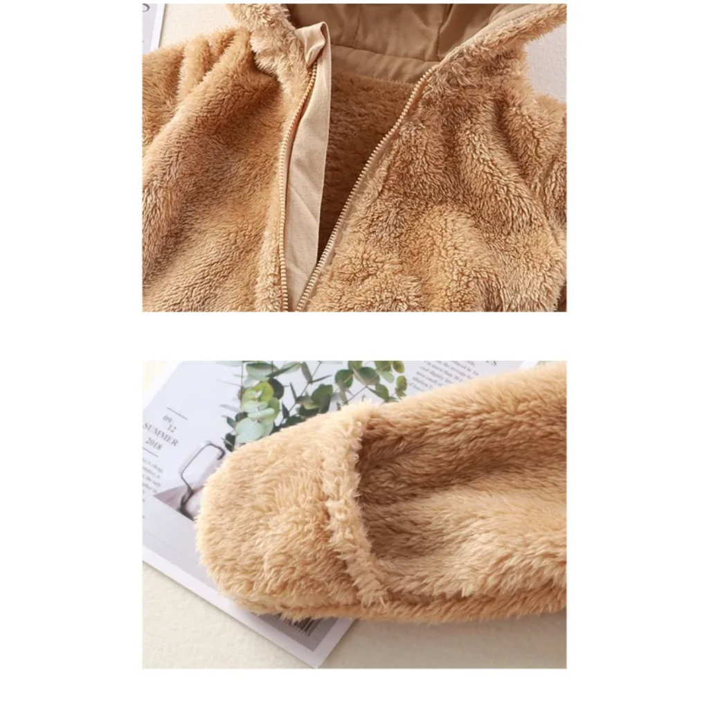 CozyBear – Soft & Warm – Baby Onesie with Animal Hood
