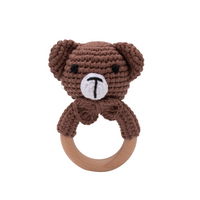 Thumbnail for CuddleRattle – Soft & Playful – Crocheted Baby Rattle with Wooden Ring
