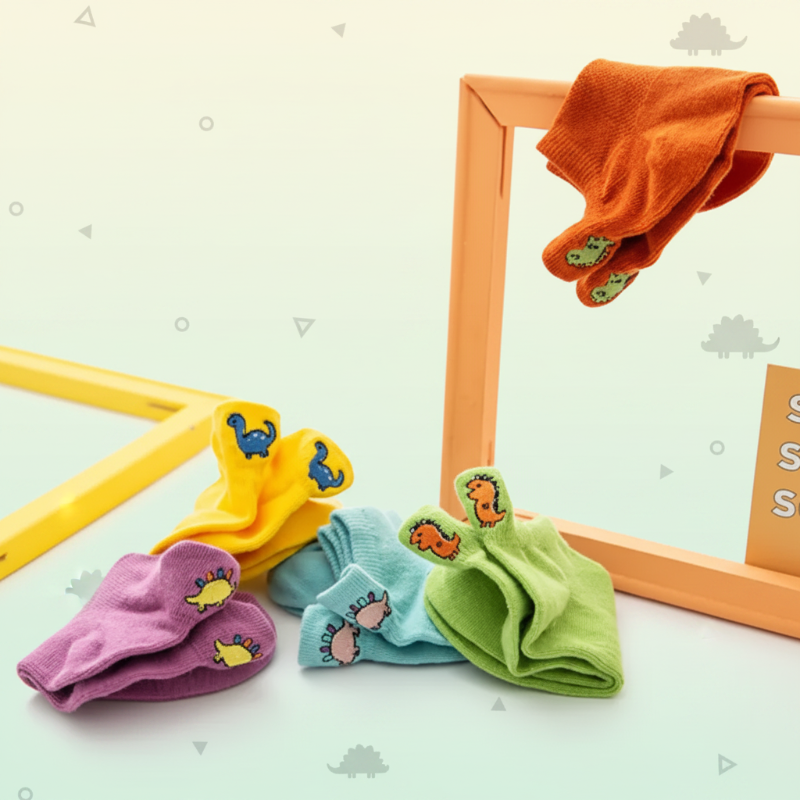 PlayfulToes – Colorful & Soft – Low-Cut Kids' Socks (Set of 5)