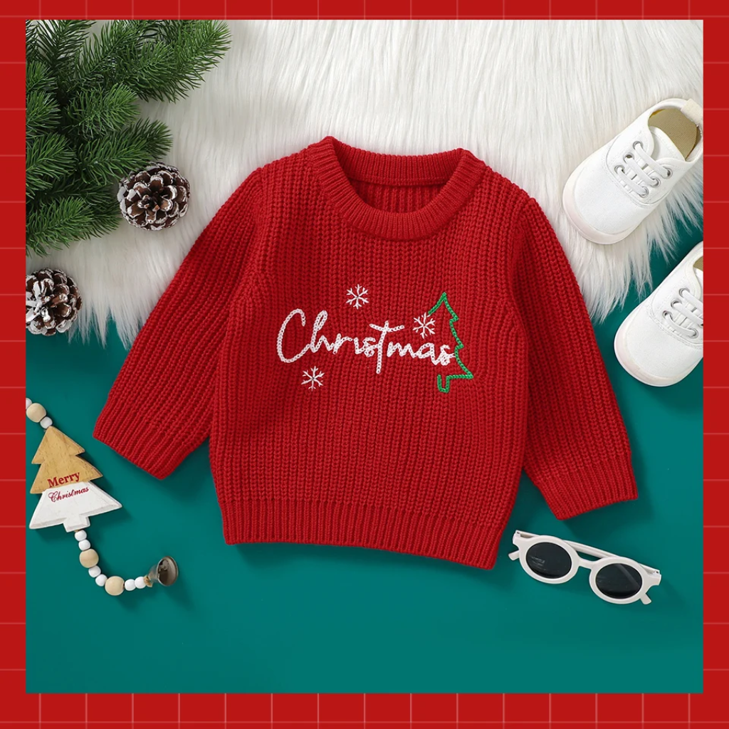 JoyKnit – Cozy & Warm - Christmas sweater with text