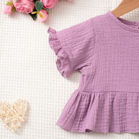 Thumbnail for SoftCharm – Elegant & Comfortable – Girls' Set with a Ruffle Top and Long Pants