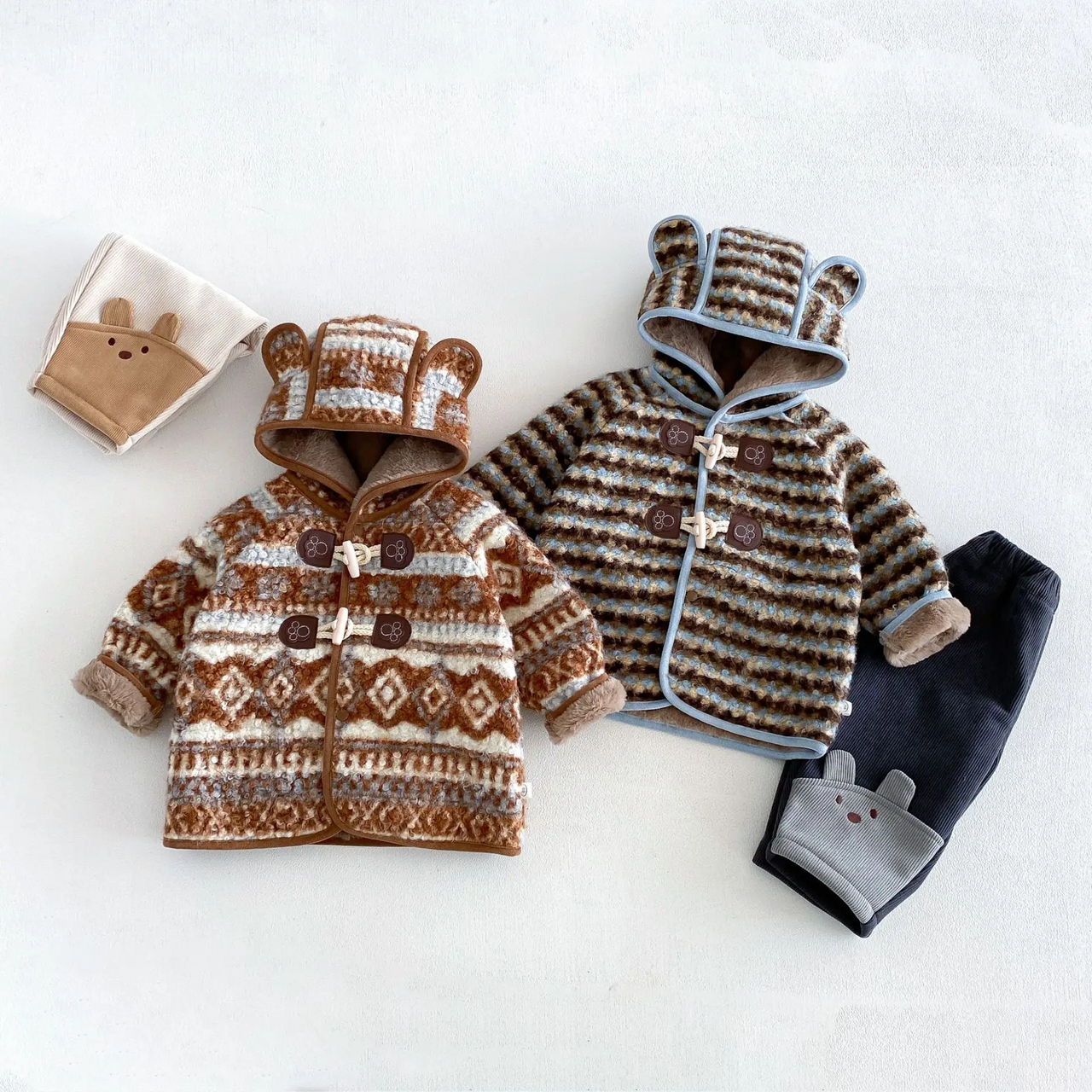 LittleWarm – Cozy & Stylish – Winter Coat with Fair Isle Pattern