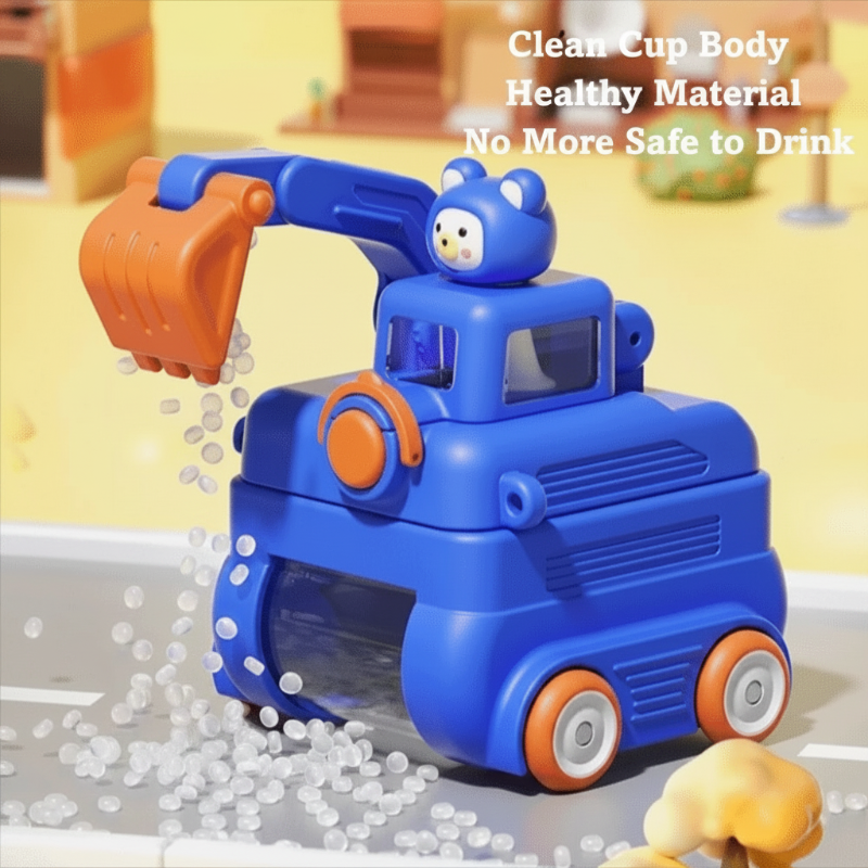 TinyExcavators – Unique & Functional – Excavator Water Bottle with Straw