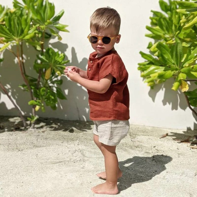 LittleClassic – Elegant & Comfortable – Boys' Linen Shirt with Button Detail