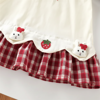 Thumbnail for BerryBloom – Cute & Comfortable – Girls' Dress with Strawberry and Bunny Patch