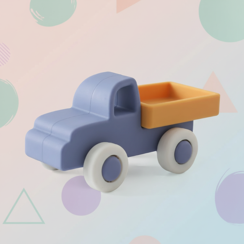 Montessori Silicone Toy Car – Safe & Teething-Friendly – Silicone Teething Toy Vehicle
