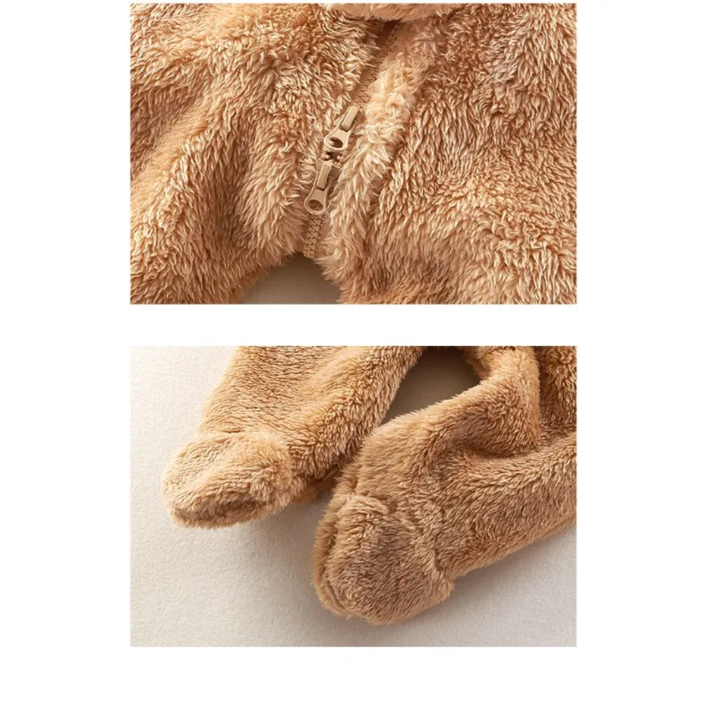 CozyBear – Soft & Warm – Baby Onesie with Animal Hood