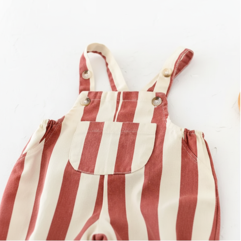 Striped Overall Romper – Soft & Comfort – Kids' Jumpsuit