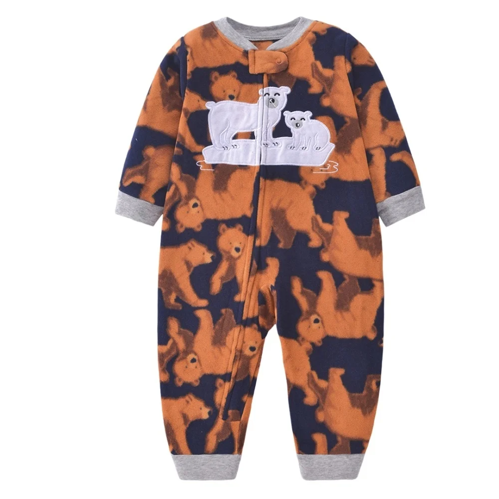 WarmBuddy – Cute & Soft – Fleece Baby Jumpsuit with Cartoon Print