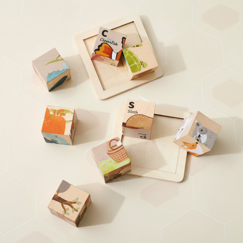 WoodMind – Creative & Educational – 6-in-1 Montessori Animal Wooden Puzzle