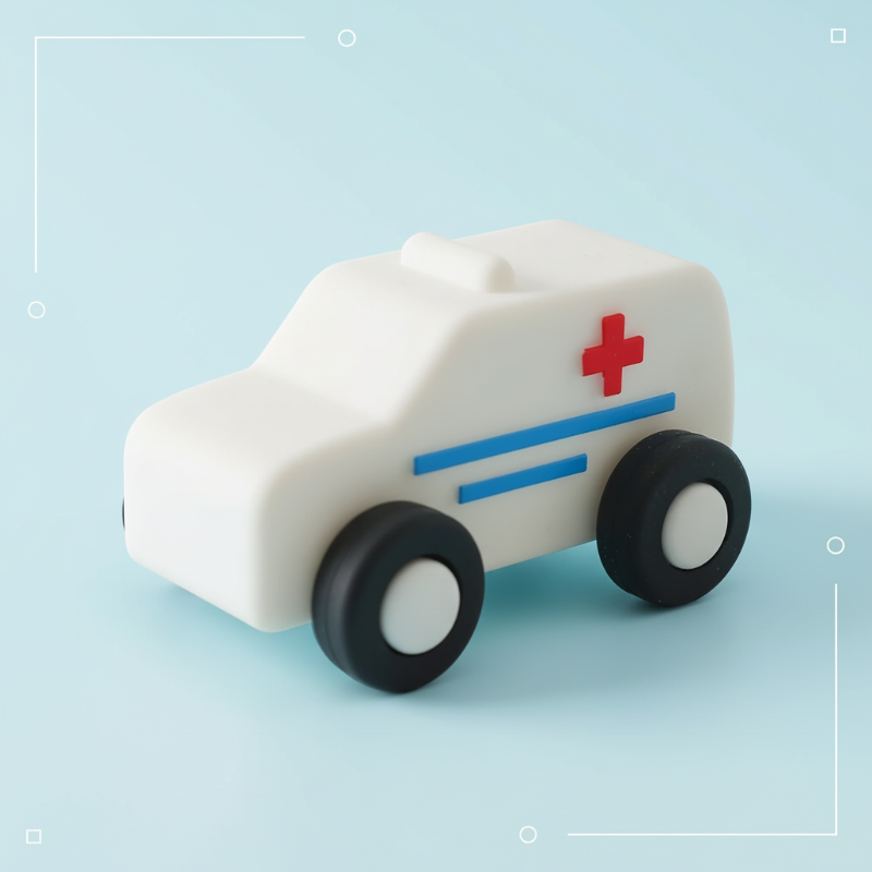 Montessori Silicone Toy Car – Safe & Teething-Friendly – Silicone Teething Toy Vehicle