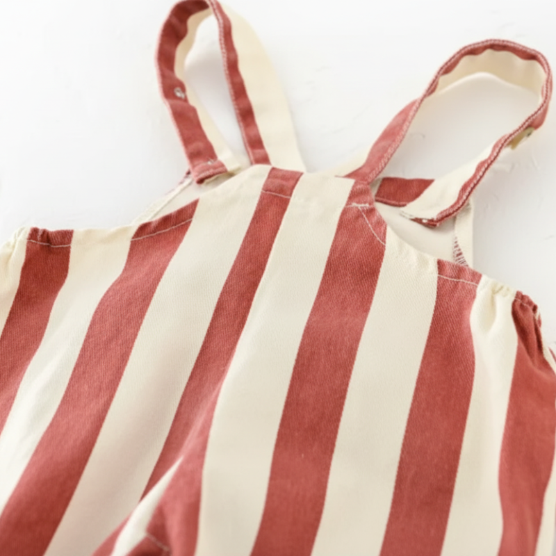 Striped Overall Romper – Soft & Comfort – Kids' Jumpsuit