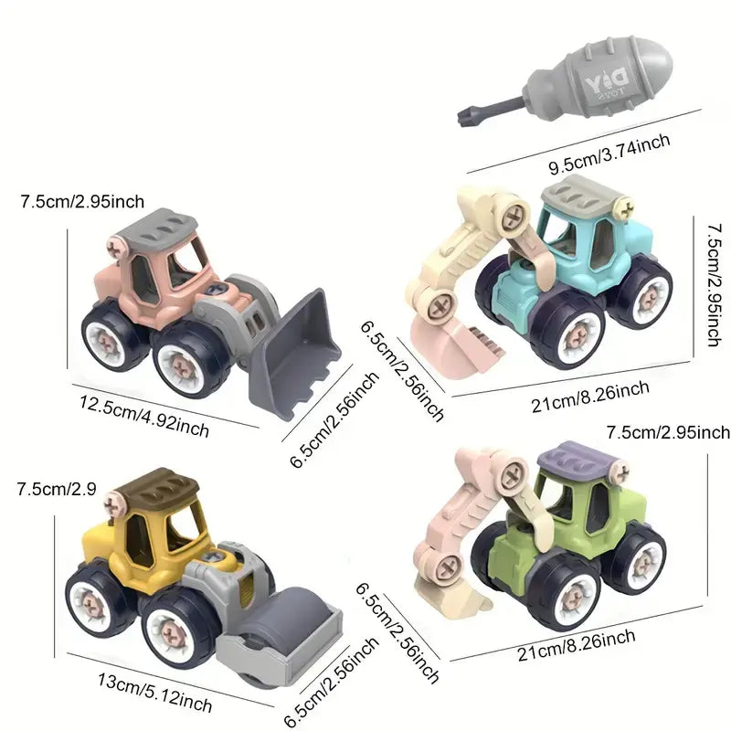 Building Masters Mini Engineering Vehicle Set™ - Mini construction vehicles