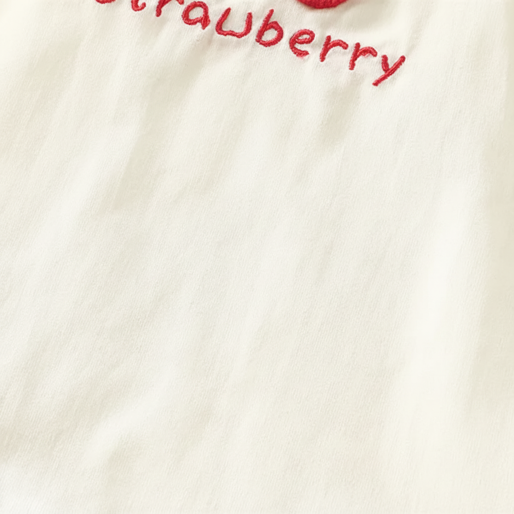 BerryBloom – Cute & Comfortable – Girls' Dress with Strawberry and Bunny Patch