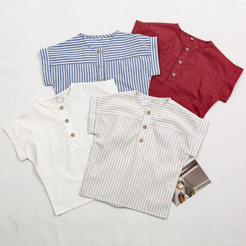 LittleClassic – Elegant & Comfortable – Boys' Linen Shirt with Button Detail