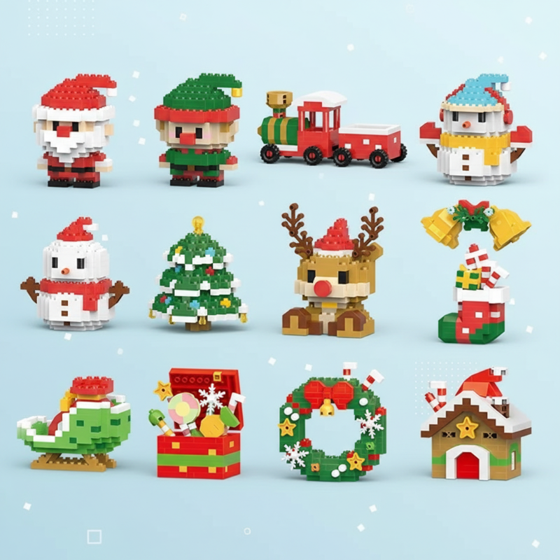 HolidayBlocks – Cheerful & Decorative – Christmas Mini Building Blocks
