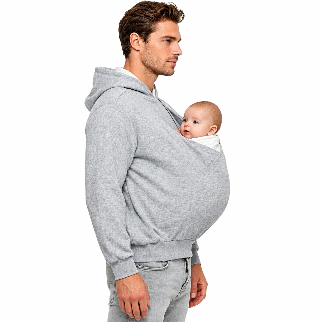 CuddleDad – Comfortable & Practical – Men's Hoodie with Baby Pouch