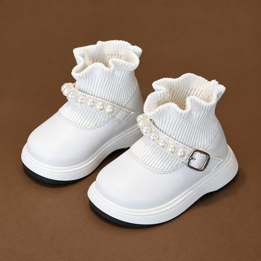 PearlCharm – Elegant & Cute – Children's Ankle Boots with Pearl Details