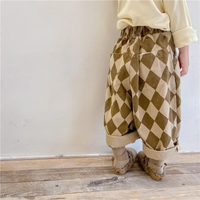 Thumbnail for RetroBloom – Comfortable & Playful – Kids' Pants with an Argyle Pattern