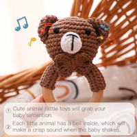 Thumbnail for CuddleRattle – Soft & Playful – Crocheted Baby Rattle with Wooden Ring