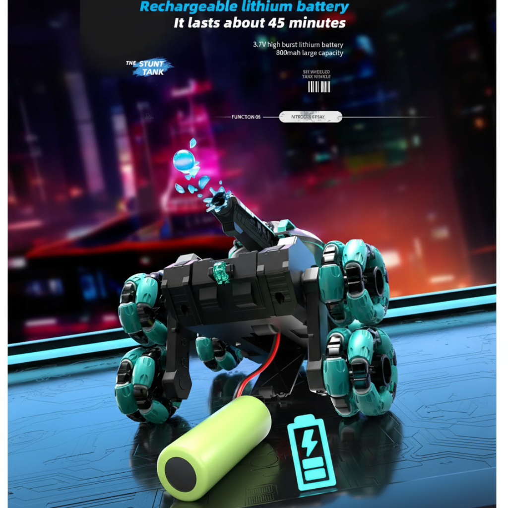 CrazyWheels – Cool & Exciting – RC Tank Truck with Gel Ball Shooter