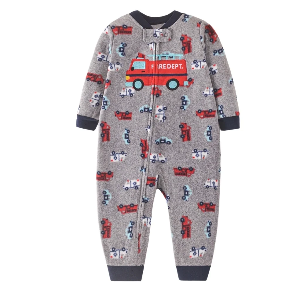 WarmBuddy – Cute & Soft – Fleece Baby Jumpsuit with Cartoon Print