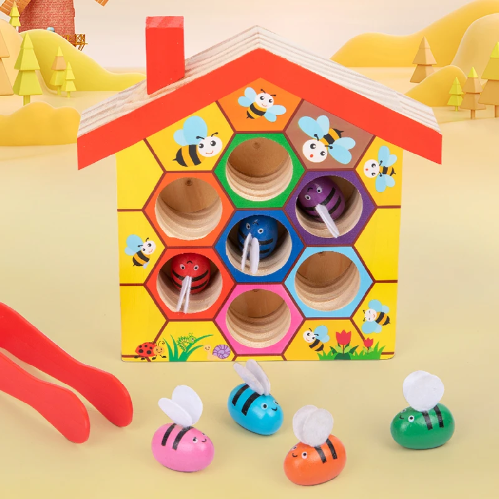 HoneyHive – Montessori & Educational – Wooden Bee Sorting Game