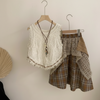 TinyTrends – Boho Chic & Cute – Crocheted Top with Checkered Skirt