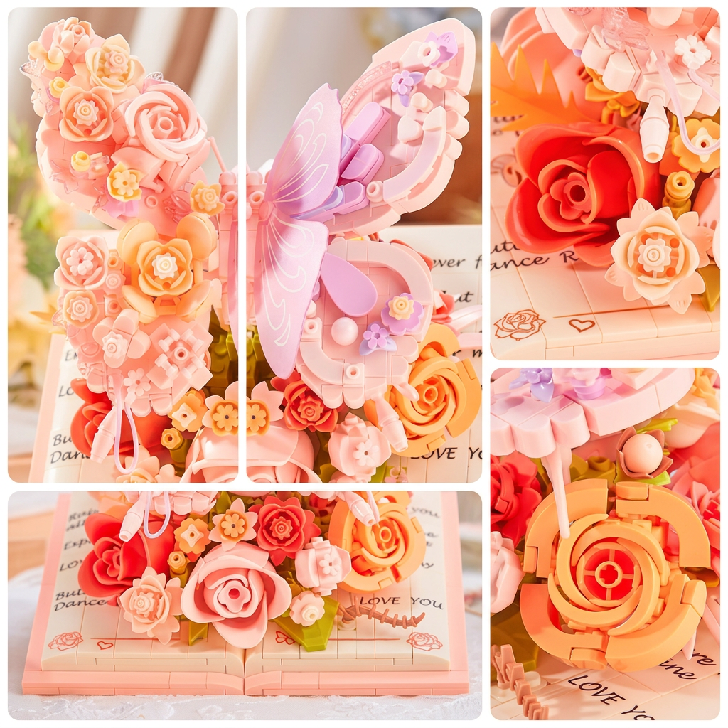 BloomBook – Romantic & Creative – 3D Flower Book with Roses and Butterflies