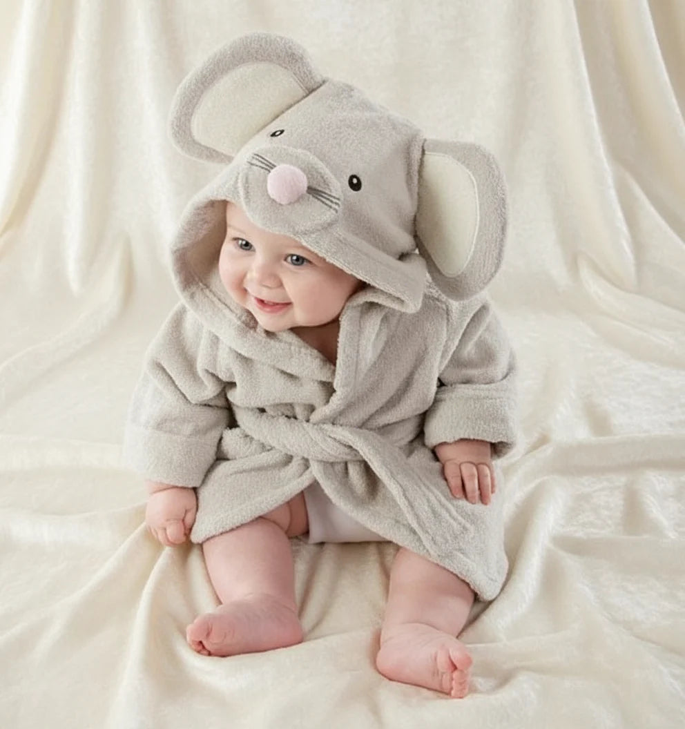 CozyNest – Soft & Absorbent – Bathrobe with Animal Design