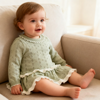 Thumbnail for MiniBelle – Elegant & Soft – Knitted Baby Dress with Ruffle Detail