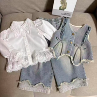 Thumbnail for DenimBelle – Trendy & Cute – 3-Piece Kids' Set in Denim