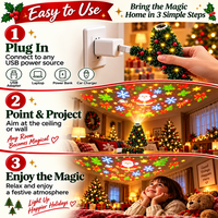 Thumbnail for HolidayBeam – Festive & Atmospheric – USB Christmas Projector with Light Patterns
