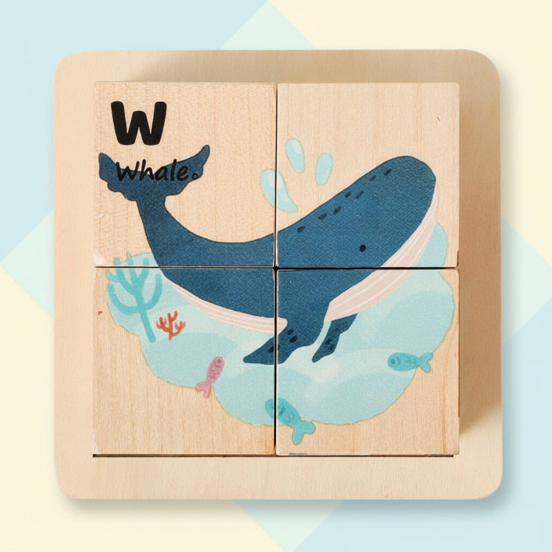 WoodMind – Creative & Educational – 6-in-1 Montessori Animal Wooden Puzzle