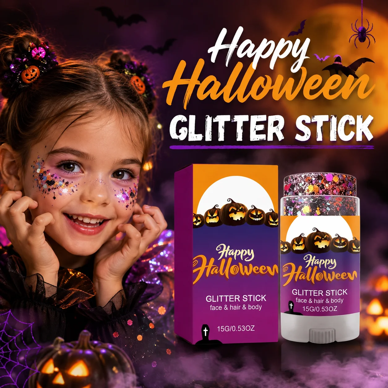 GlitterPop – Sparkling & Festive – Halloween Glitter Stick for Face, Hair, and Body