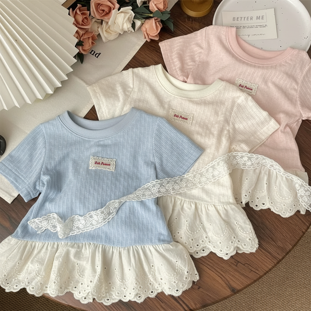 Polo Premium – Soft & Cute – T-shirt with Lace Trim