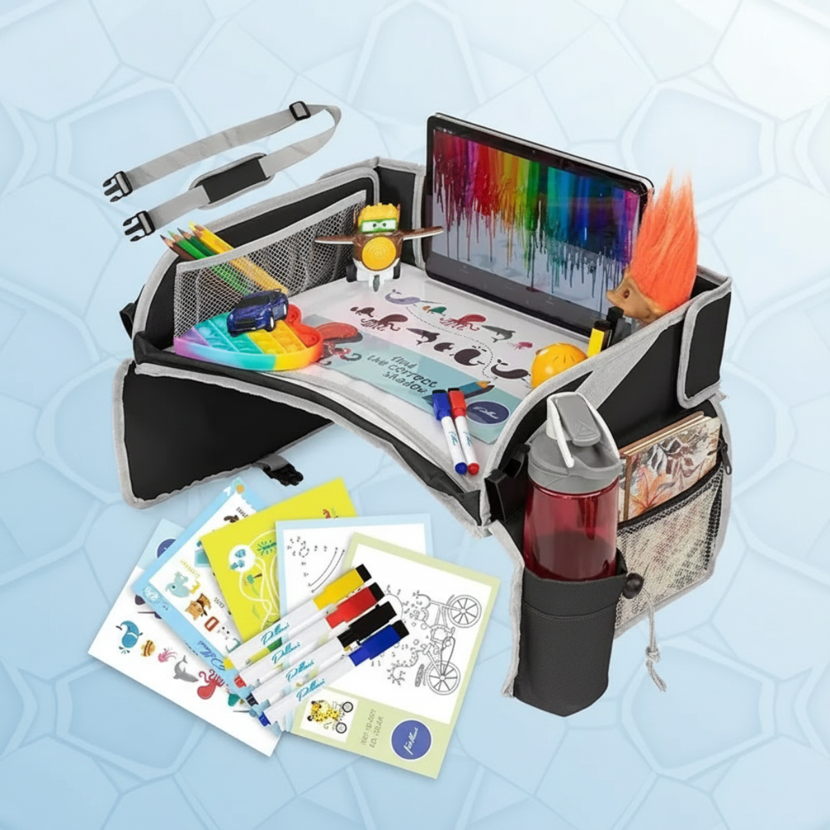 TravelBuddy – Car & Essentials – Foldable Travel Tray for Kids