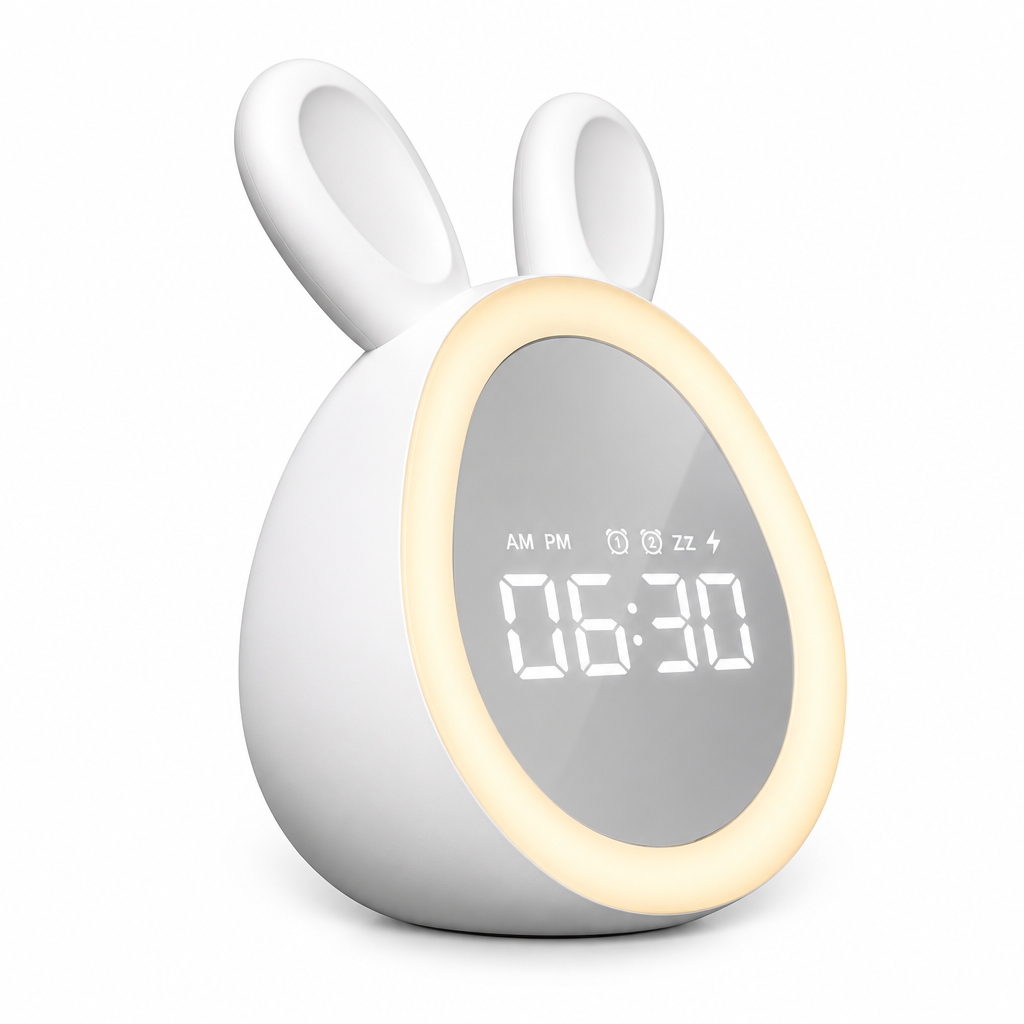 BunnyGlow – Cute & Practical – Digital Kids' Alarm Clock with Night Light