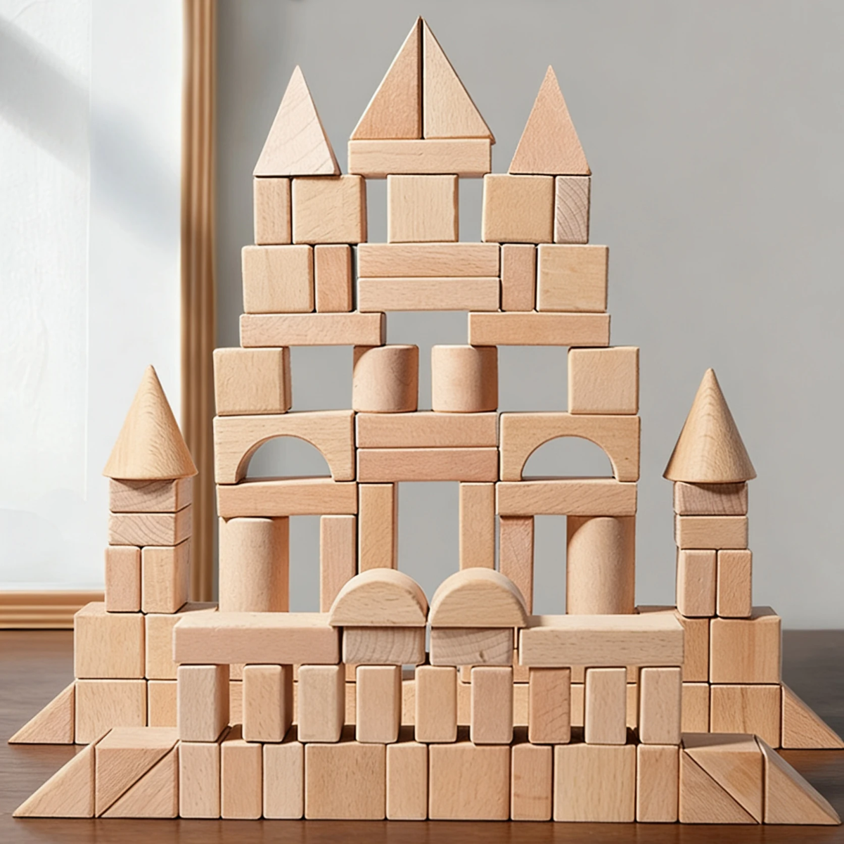 BlockyFun – Creative & Educational – 100-Piece Wooden Building Blocks Set