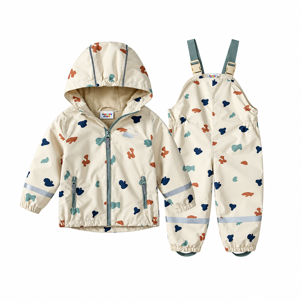 TinyBreeze – Waterproof & Comfortable – Children's Raincoat and Rain Pants Set