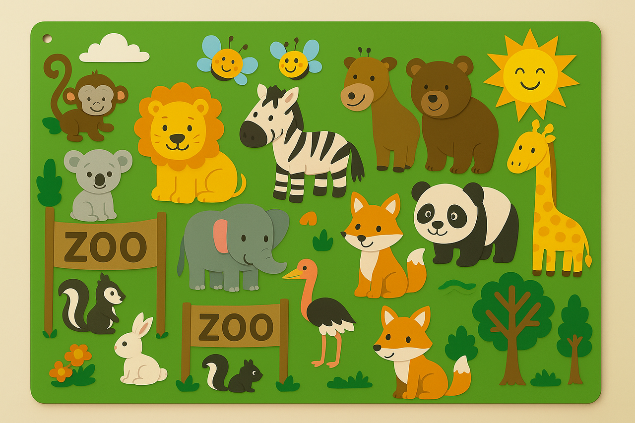 FeltBoard™ - Meet the wonderful animals! - Felt board