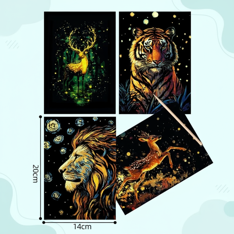 GlowArt – Glow-in-the-dark – Scratch Cards Set