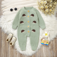 Thumbnail for CozyHedge – Soft & Warm – Knitted Baby Jumpsuit with Hedgehog Print