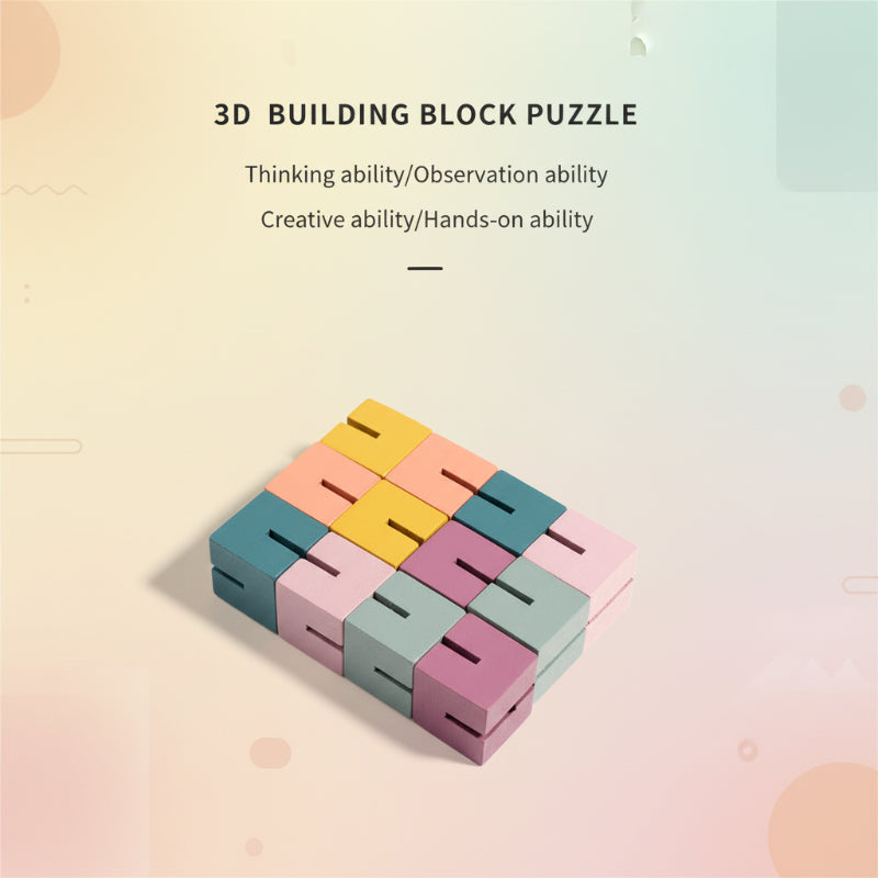 WoodCraft – Challenging & Educational – 3D Wooden Building Blocks Puzzle
