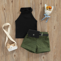 Thumbnail for MiniFashionista – Elegant & Trends – Girls' Set with Top, Shorts, and Waist Bag