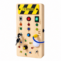 Thumbnail for TinyTech – Wooden Busy Board with Lights & Switches – Educational Toy