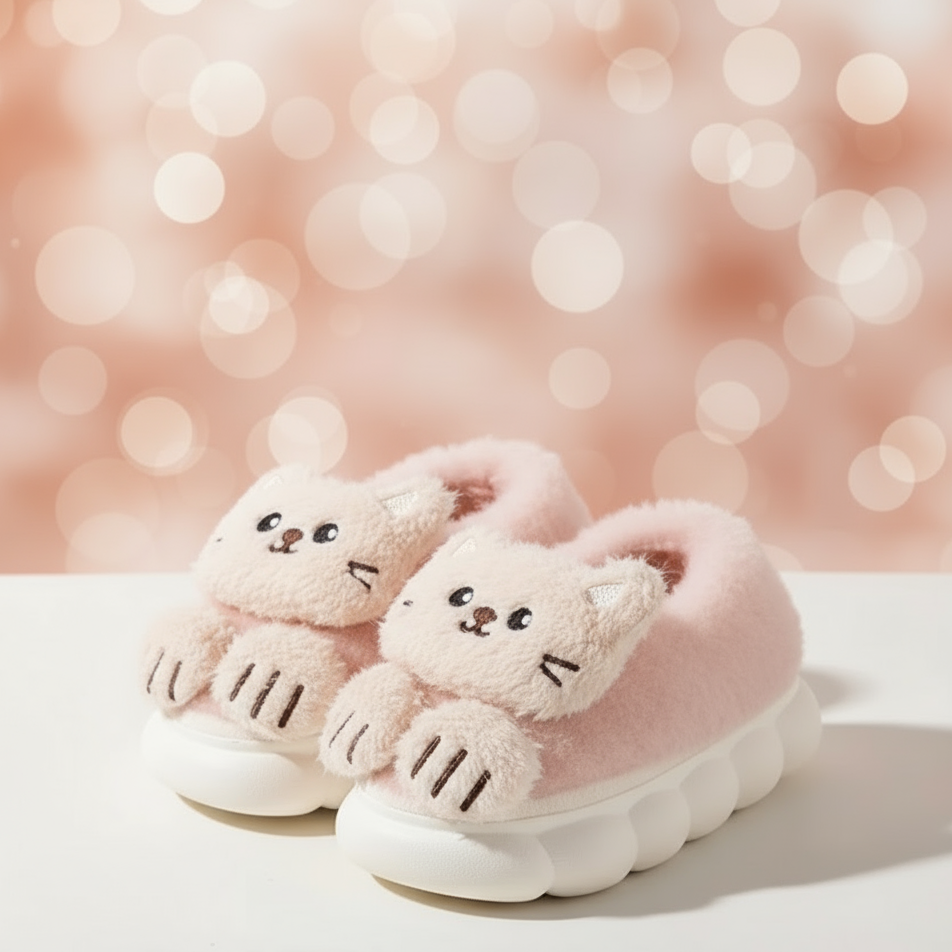 SnuggleKitty – Warmth & Safety – Children's Cat Slippers