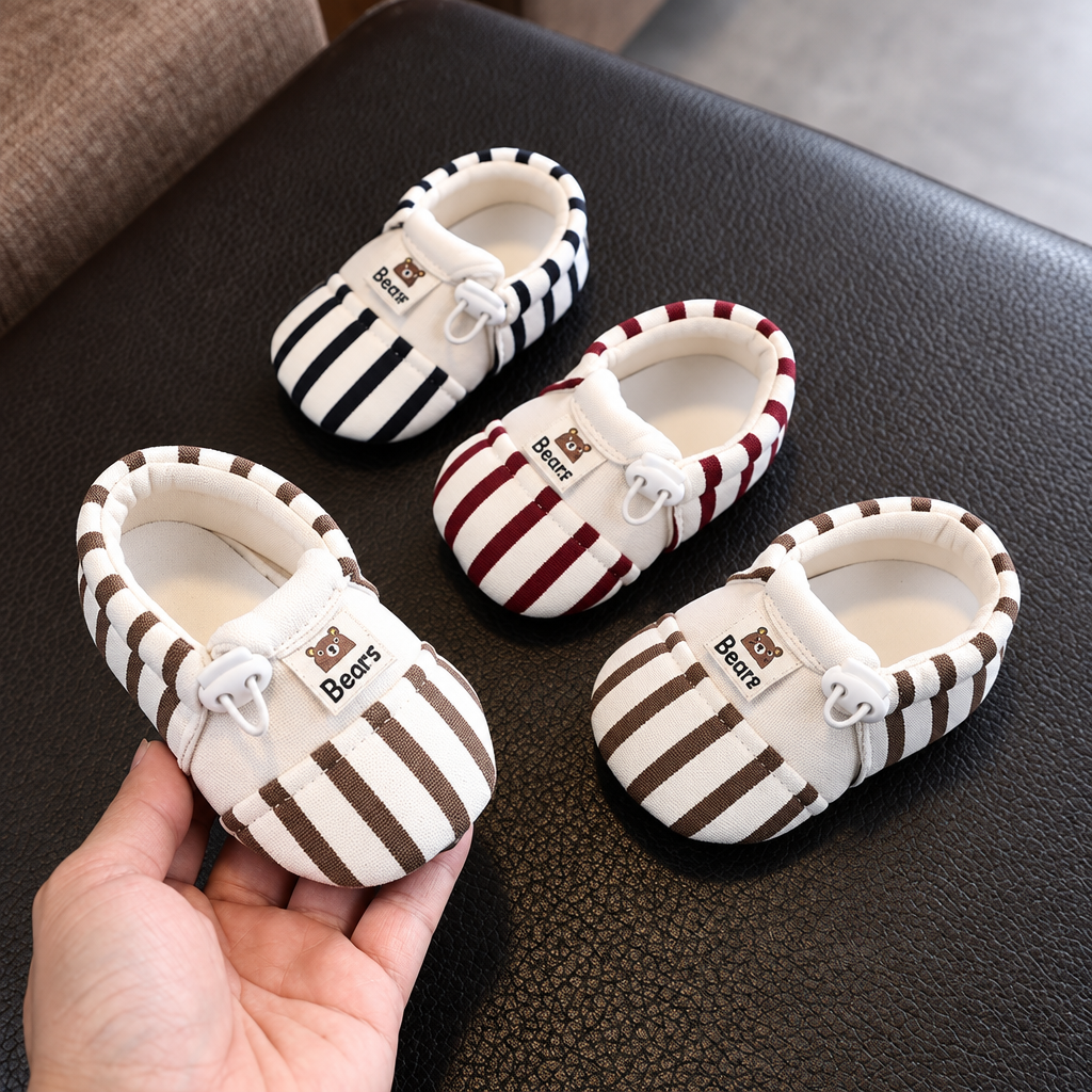 TinyToes – Soft & Warm – Baby's First Shoes with a Striped Design